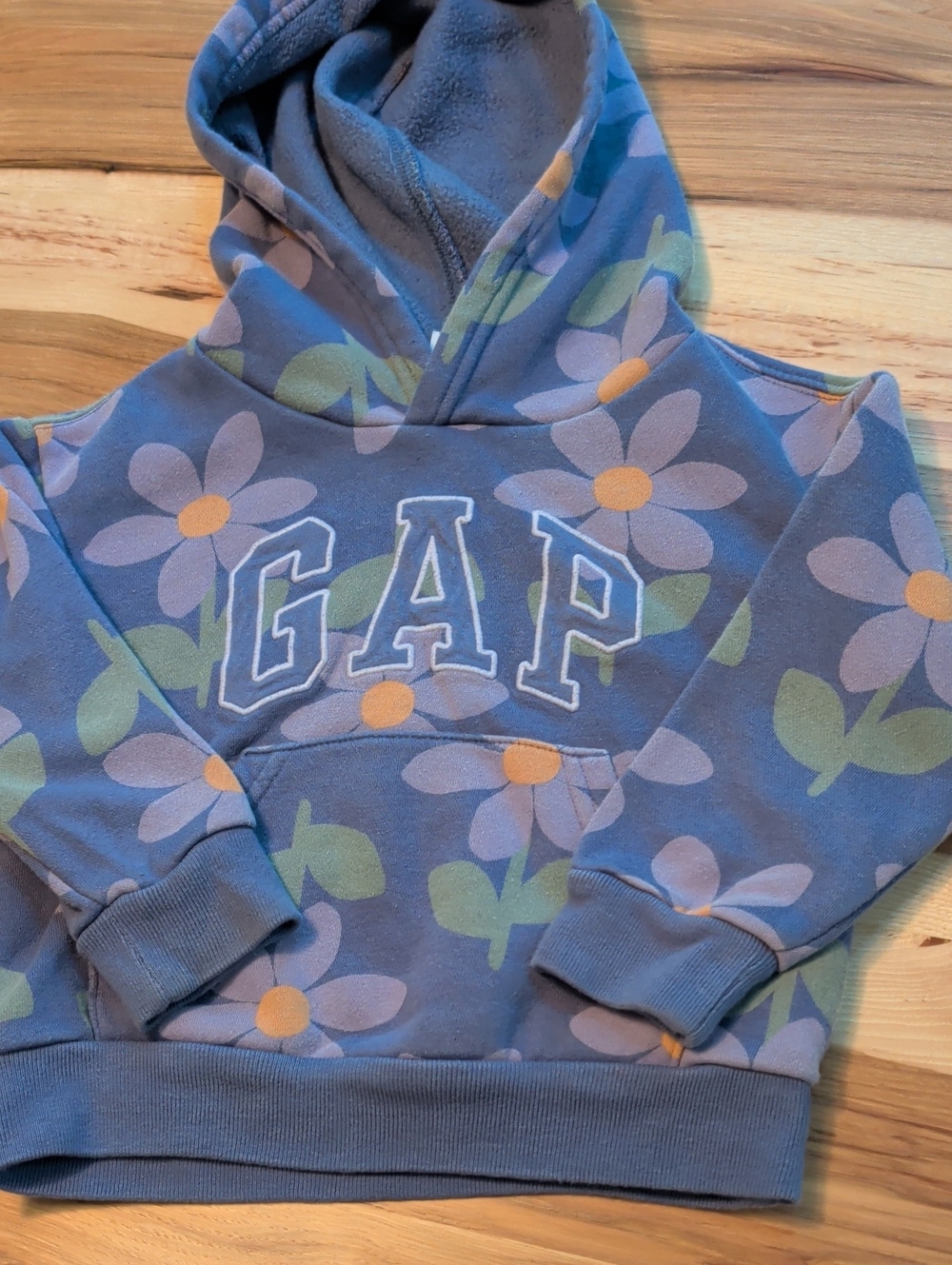 GAP Purple Floral Hoodie with Yellow Centers